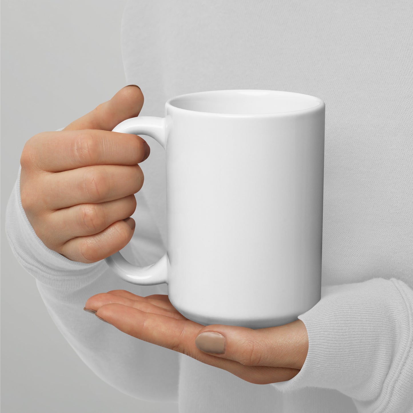 White glossy mug